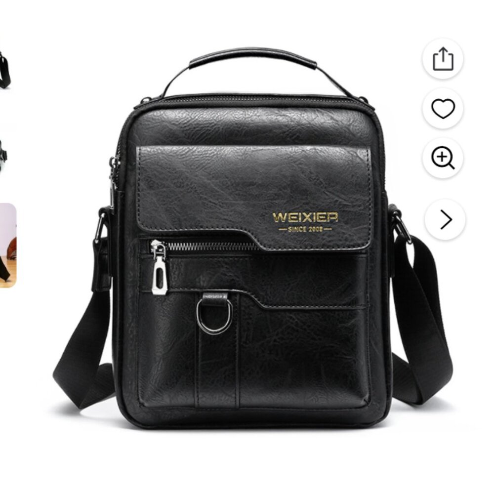 Weixier Men's Black Crossbody Bag
